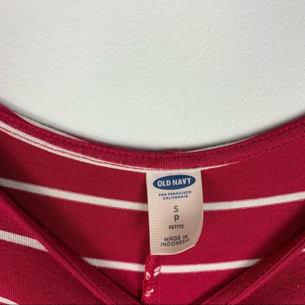 Old Navy Hot Pink & White Long Sleeve A-Line Swing Dress - Picture 3 of 4